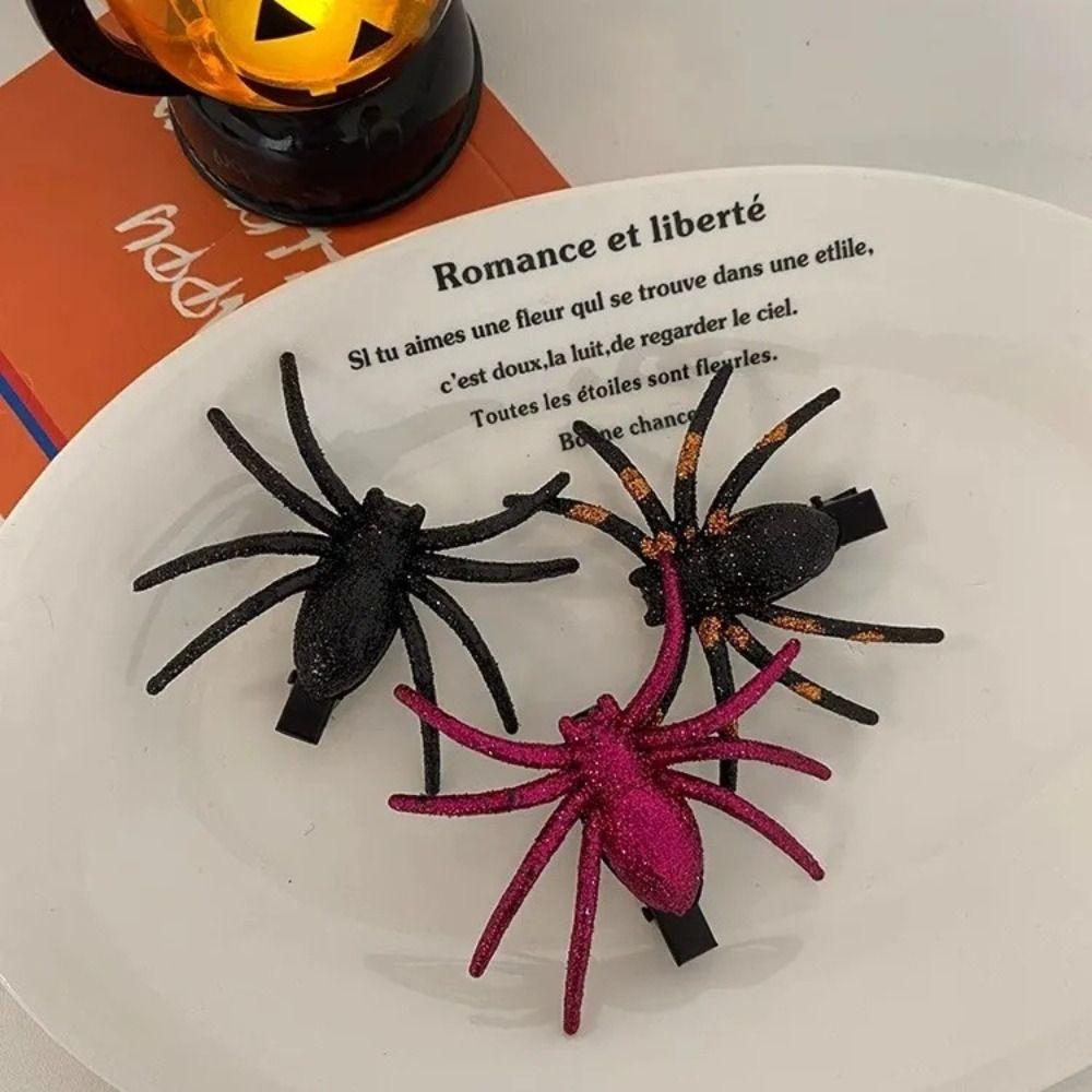 Headwear Spiders Hair Clip Black Halloween Headdress Halloween Spider Hairpin  Children Girls