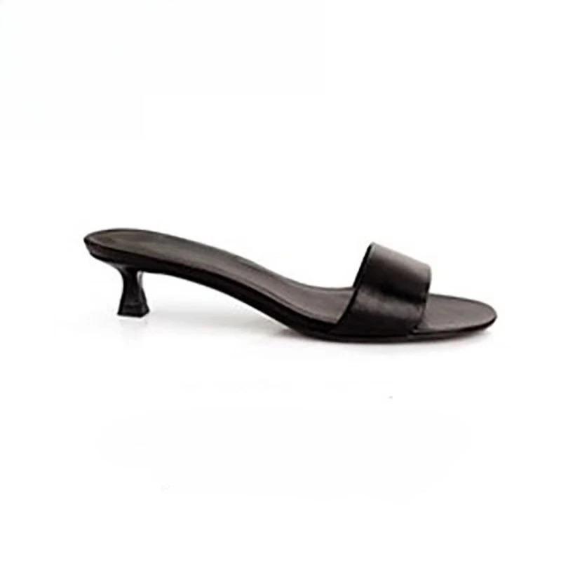 Fashion Summer Shoes Open Toe Slip on Women's Slippers Designer Ladies Elegant Dress Shoes Street Style Thin Heel Slides Women's Sandals