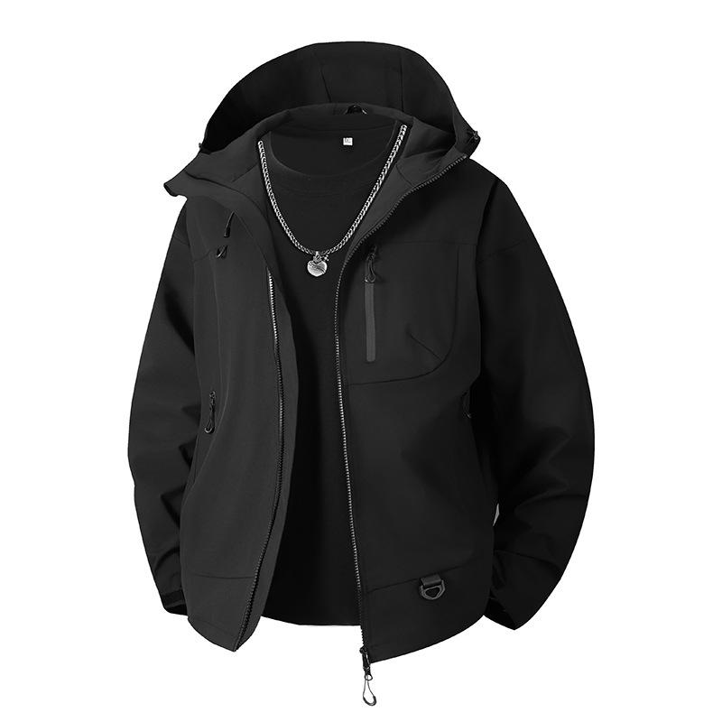 Spring and Autumn Couple Three-Defense Outdoor Mountaineering Jacket Men's Loose Casual Hooded Top
