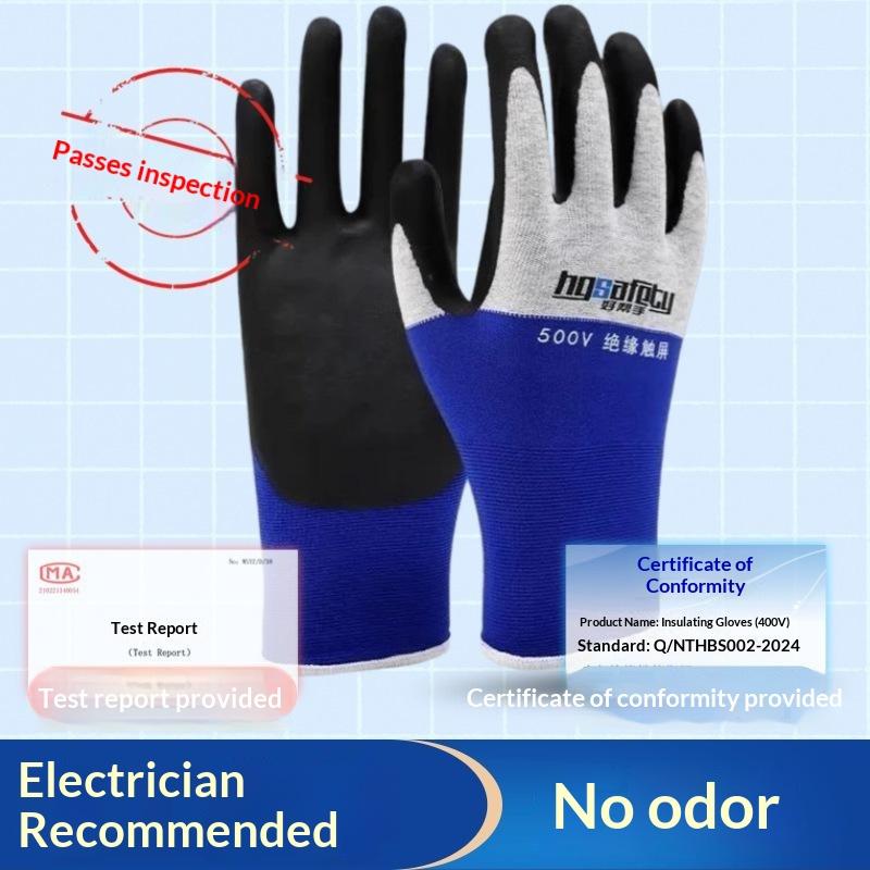 Electrician Insulating Gloves 400V/500V Rubber Touch Screen Industrial Insulation Gloves For Electrical Safety