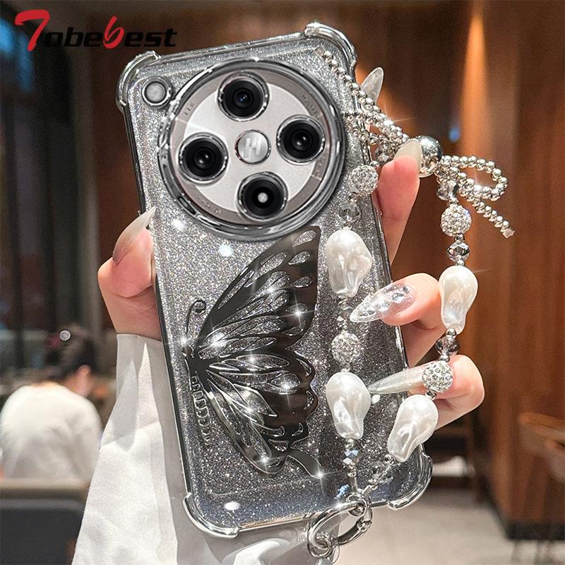 

Лазерный ударопрочный чехол-браслет с гальваническим покрытием и блестками для OPPO Find X8 Pro X8S Plus X7 Ultra силиконовый чехол Oppo Find X7 Ultra серебряный