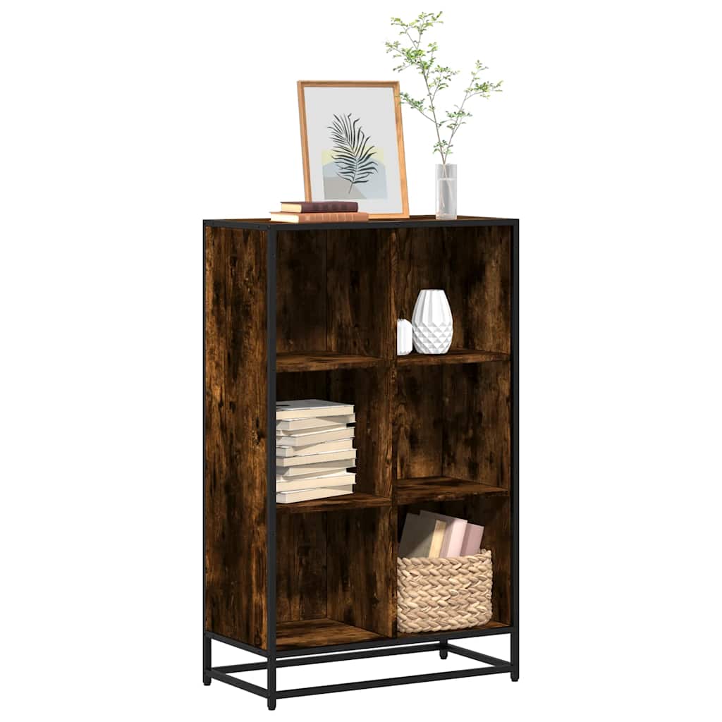 Bookshelf Smoked Oak Finish 65.5 x 33 x 107.5 cm Engineered Wood