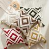 Geometric Diamond-Shaped Throw Pillow Cover Cojines Embroidered Tassel Pillowcase Tufted Velvet Cushion Seat Cover 45x45cm