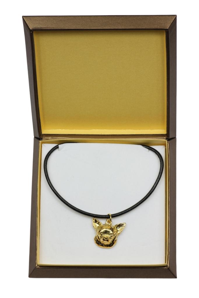 

Chihuahua short-haired, Chihuahua smooth - Dog necklace in gift box, gold-plated pendant for dog fan, striking jewellery by Art-Dog