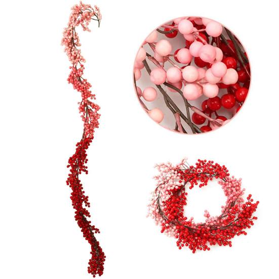 Christmas Garland Artificial Red Berry/Norfolk Pine Garland for Winter Fireplace Indoor Outdoor Holiday Decor