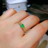 18K Gold Ring for Women Natural 2 Carat Emerald with Diamond Jewelry Anillos De Bizuteria Anillos Mujer Gemstone Rings Box Gift