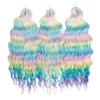 FREEDOM Synthetische Flecht-Haarverlängerungen Tief Gewellt 24 Zoll Lang Lockige Braids Haare Ombre Braun Regenbogen Twist Häkel-Haar