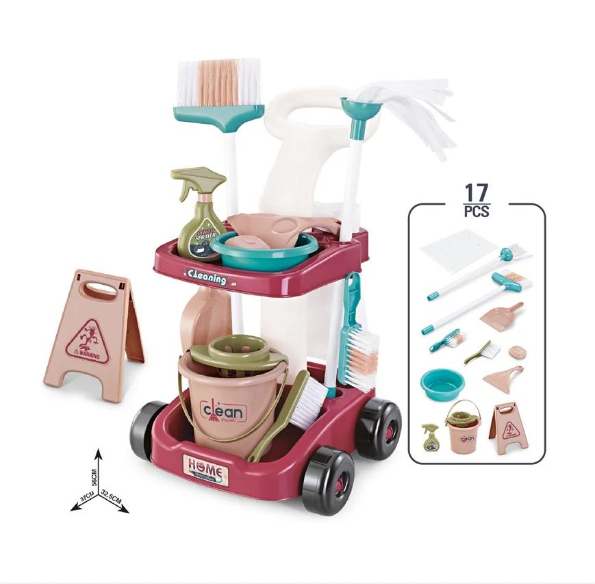 Kids Household Cleaning Toy Set House Cleaning Tool Pretend Cleaning Home Play Toy Game Broom and Mop Set for Boys Girls Gift