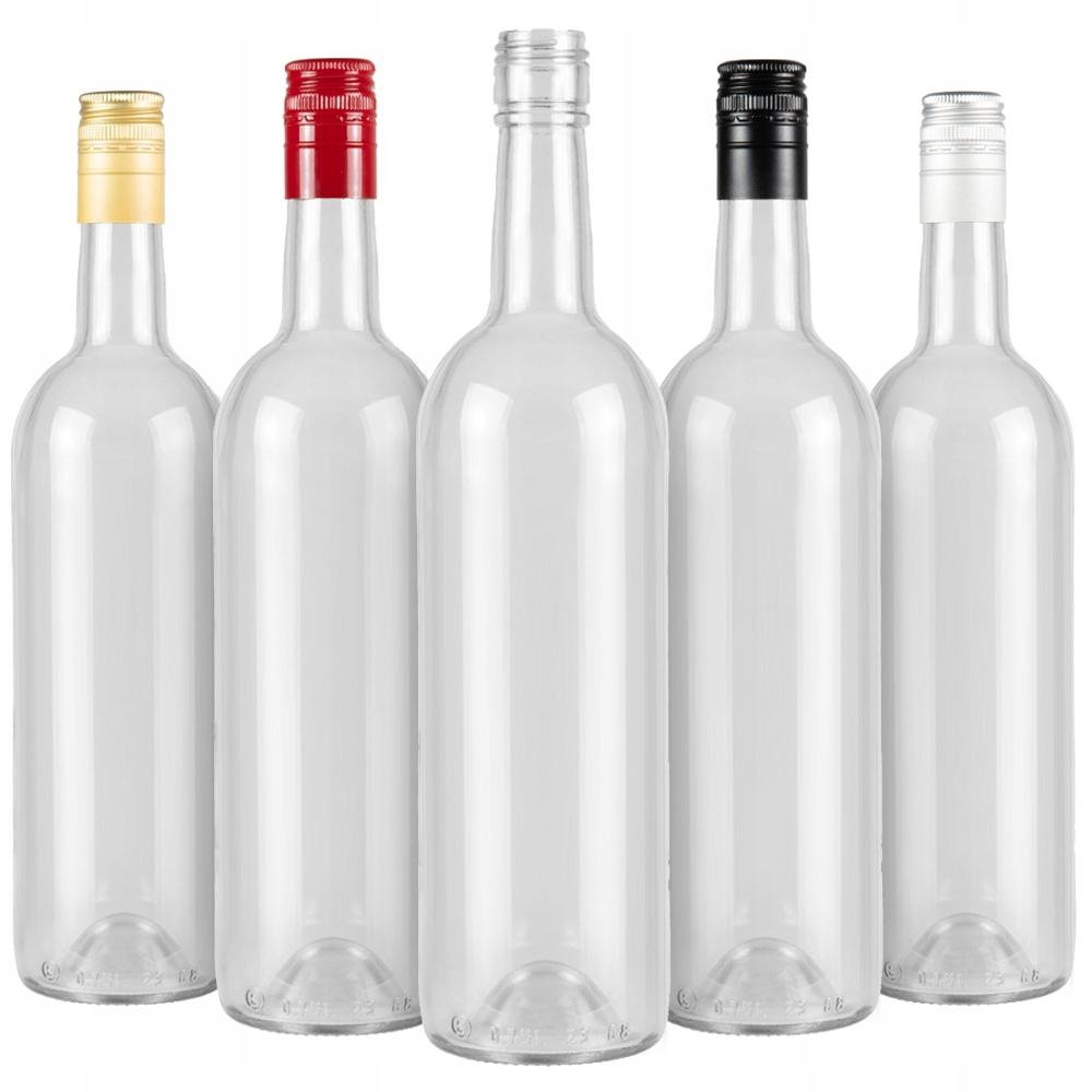 10x Bottiglia Per Vino 750ml Trasparente Bottiglie Per Vino Succo 0,75L Con Tappo A Vite