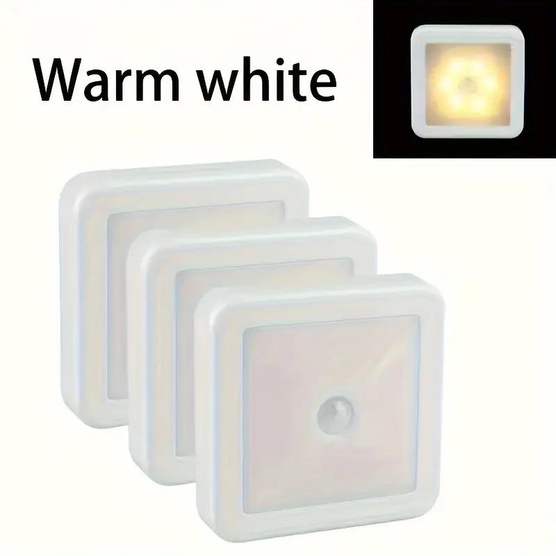 1/3pcs 6LED Motion Sensor Night Light LED Closet Lights Under Cabinet Lights Wireless Wall Puck Lamp For Stair Step Hallway