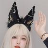 Adult Cartoon Wolf Ears Shape Headband with Dangle Jewelry Easter Hair Hoop