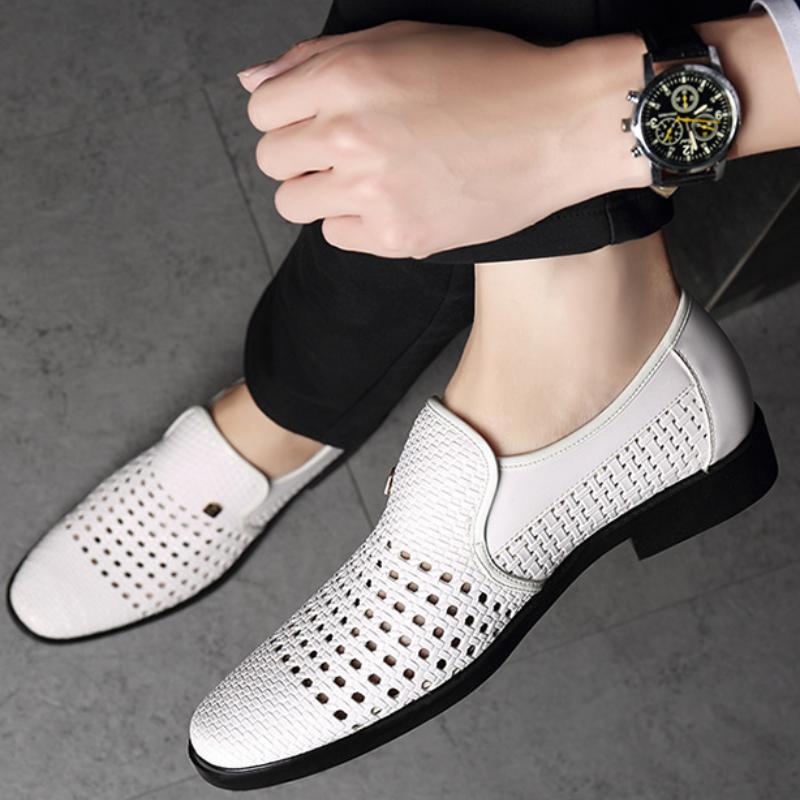 Fashion Men Shoes Hollow Out Flats Loafers Men Breathable Platform Casual Slip on Driving Shoes Men Moccasins Summer Zapatillas Hombre
