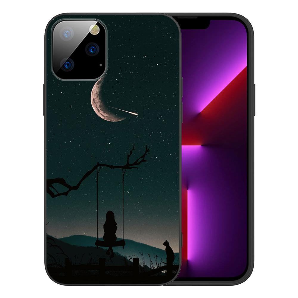 Applicable To IPhone16 Starry Sky Scenery Mobile Phone Case, New Moon Star Universe Couple Literary Mobile Phone Case
