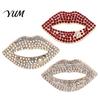 Clothing Pins Sexy Rhinestone Lip Brooch for Women, Red Shape Lapel Alloy Bags Pin Pin, Accessory Suits Coats Scarves Shawls Bag Decoration
