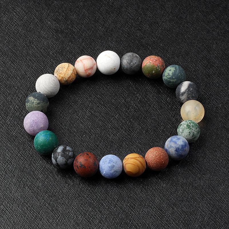 Universe Galaxy Eight Planets Bracelets Solar System Guardian Star Natural Stone Beads Bangles for Women Jewelry Drop Shipping