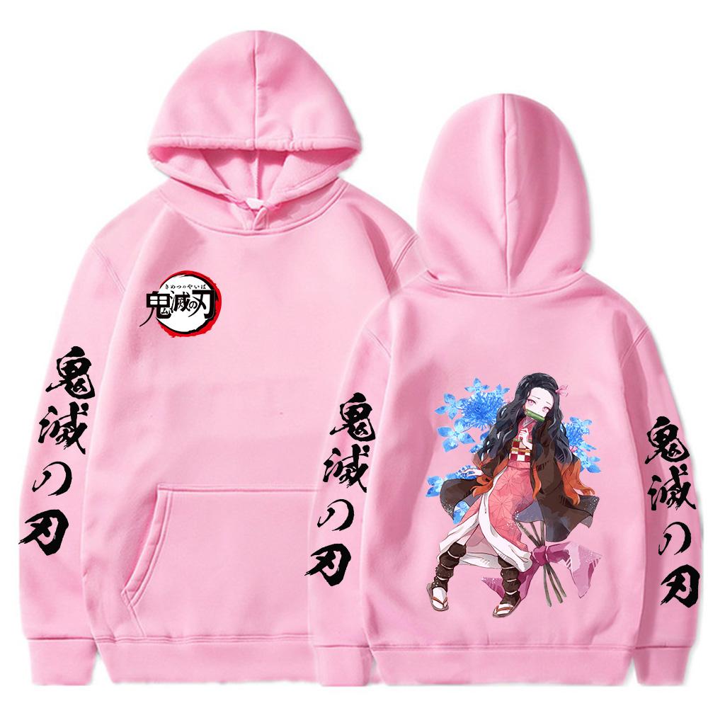 Demon Slayer Kamado Nezuko Cosply Hoodie Women Casual Streetwear Sweatshrit Kimetsu No Yaiba Boys Girls Hoody Pullover Hoodies