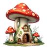QT2056#15CM Whimsical Mushroom House Creative Decorative Stickers, Suitable for a Variety of Scene Decorations, Such As Cars, Trucks