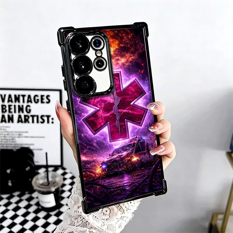 EMT EMS Ambulance Plating Phone Case For Samsung Galaxy S24 S25 FE S26 Edge S23 Ultra S22 S21 Plus S20 Anti-Fall Airabag Cover