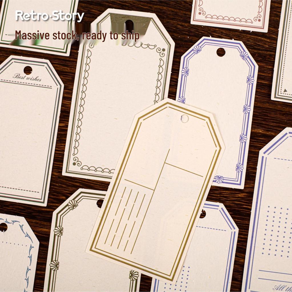 RetroStory Handwritten Memo Paper - 32-Sheet Creative Tag Series for Retro Decorations