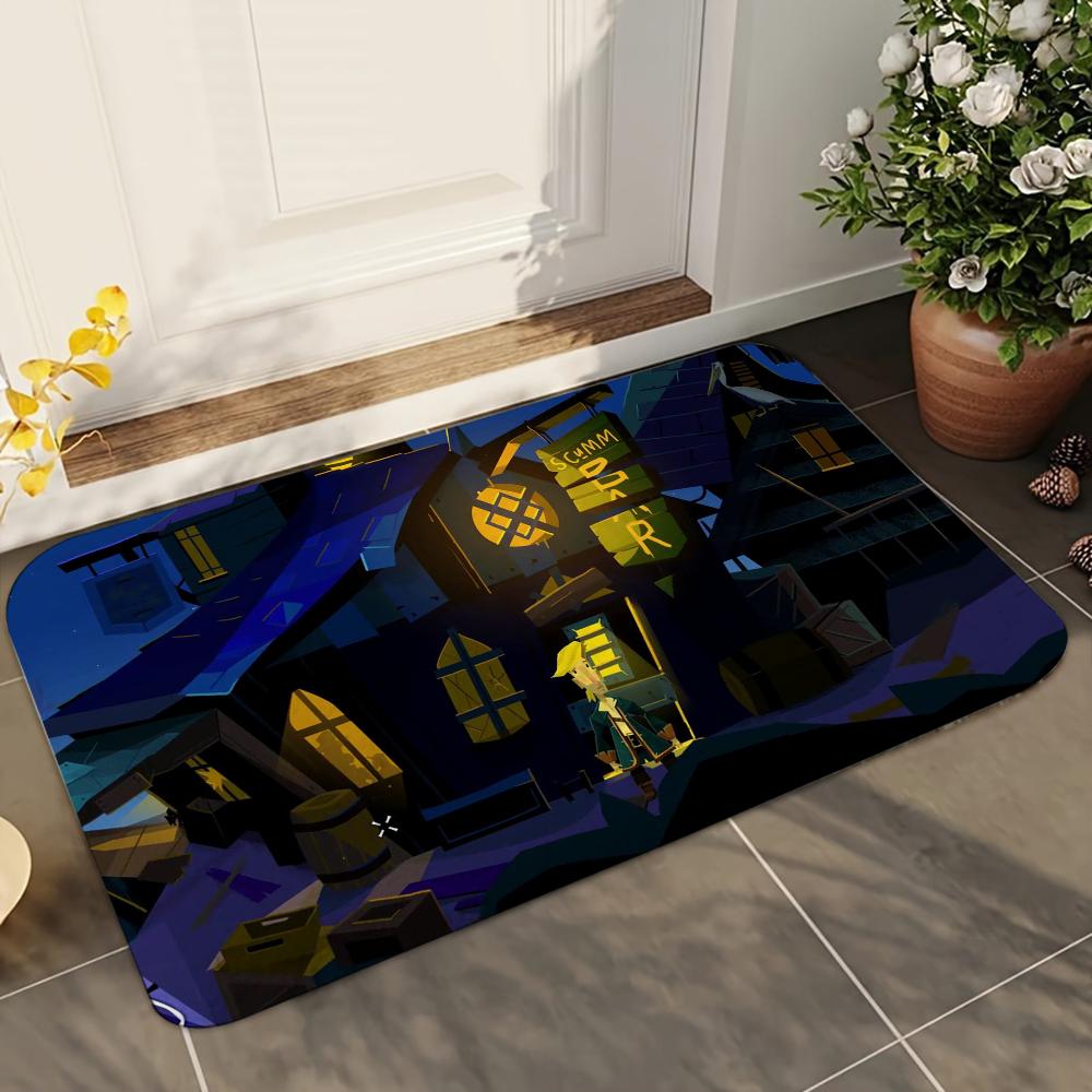 1pc Melee Island Streets Monkey Island Absorbent Mats Anti-Slip Mats Home Decor Supplies Carpets Home Kitchen Floor Mats 40x60cm