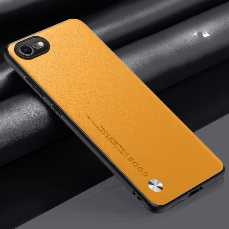 

Для iPhone 16E 16 E простой чехол из искусственной кожи для iPhone SE 4 2025 SE4 5G матовый чехол силиконовый противоударный мягкий край задняя крышка For iPhone 16E жёлтый