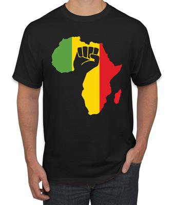 Africa Raised Fist Black History Month Men Graphic T- Shirt