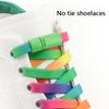 1 Pair Magnetic Lock Shoelaces for Sneaker Rainbow Gradient Flat Elastic Shoelace Adults Kids No Tie Shoe Laces Shoe Accessories