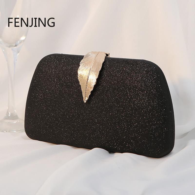 Skóra PU Liść Glamour Eleganckie Damskie Torebki Wieczorowe Luksusowa Kokardka Sequinowa Kopertówka Mini Akrylowe Pudełko Dżety Bal Kolacja Bankiet
