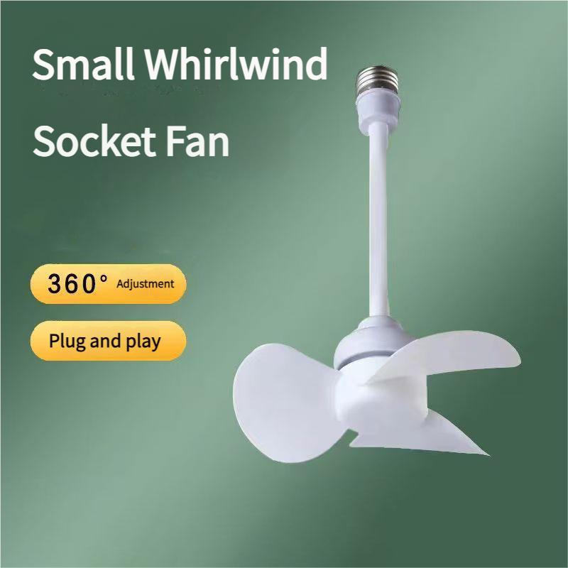 

Мини-вентилятор с винтовым цоколем E27, ультратихий, с осцилляцией 360°, сильным воздушным потоком, гибким шлангом, подвесной вентилятор для кухни, ванной комнаты, спальни, дома