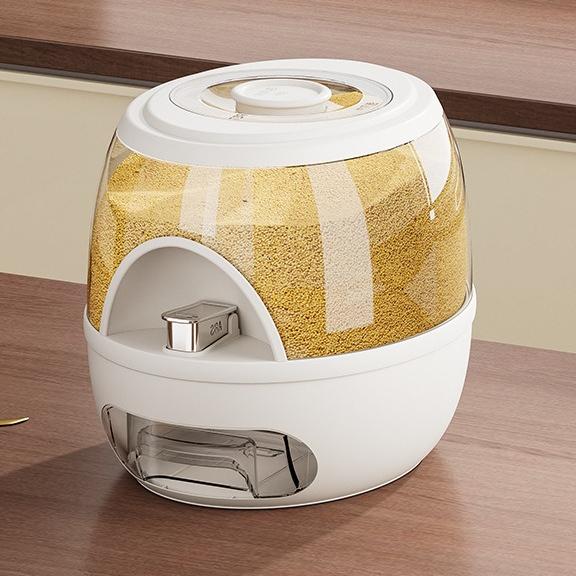 High end pressed rice bucket, moisture-proof, high-end sensory rice box, household plastic kitchen rice tank, simple design 5kg