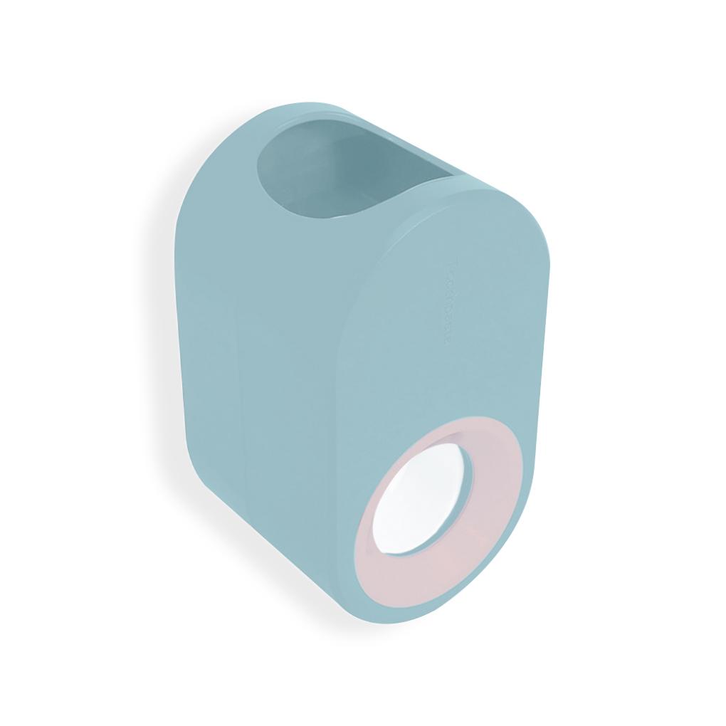 

Автоматический выдавливатель зубной пасты Настенный держатель для зубных щеток с клеящейся поверхностью Съемный моющийся дозатор Аксессуары без проколов небесно-голубой