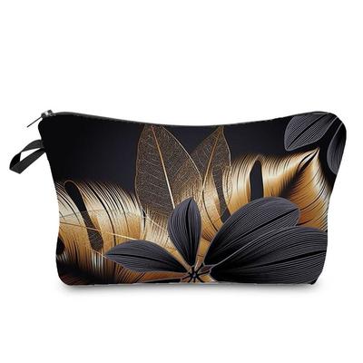 Women Leaf Print Cosmetic Bag Toiletries Organize Travel Storage Case  6434