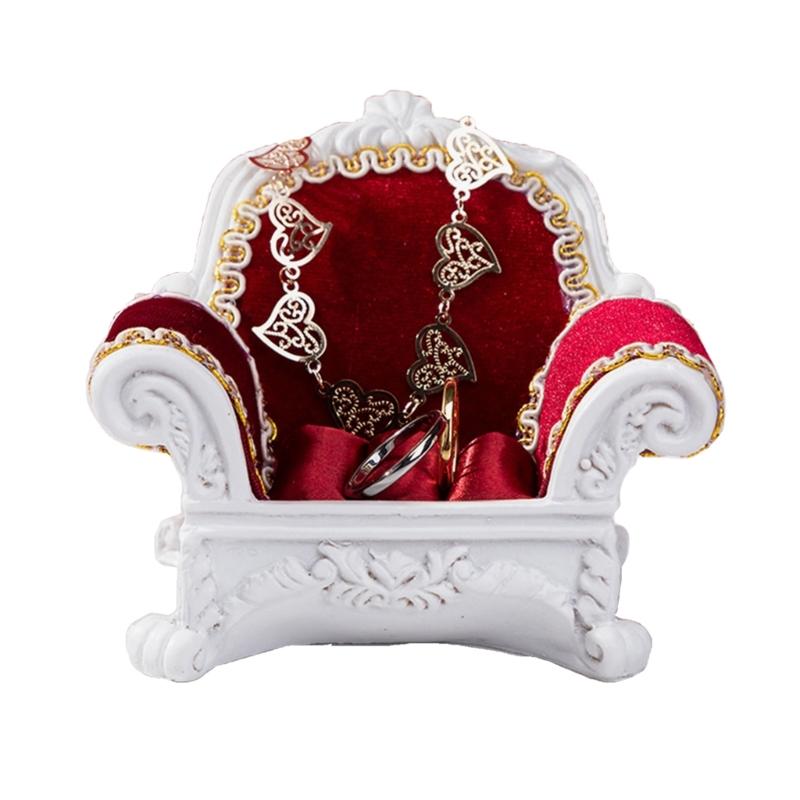 Jewelry Box Organizer Sofa Shaped Small Jewelry Rings Boxes Earrings Necklace Portable Storage Box Velvet Material