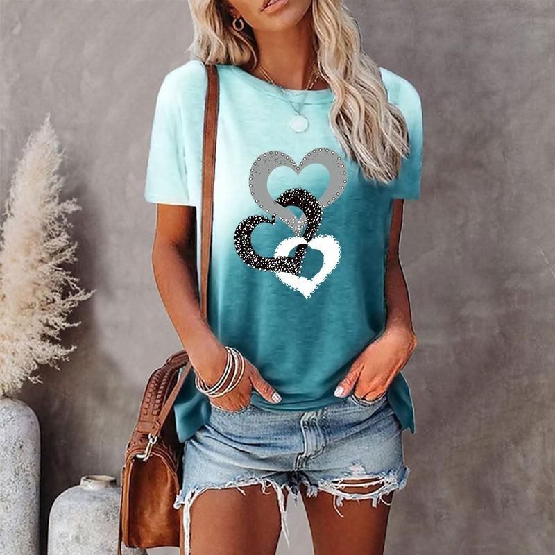 BITCED Women's Fashion Casual O-Neck Short Sleeve Blouses & Shirts