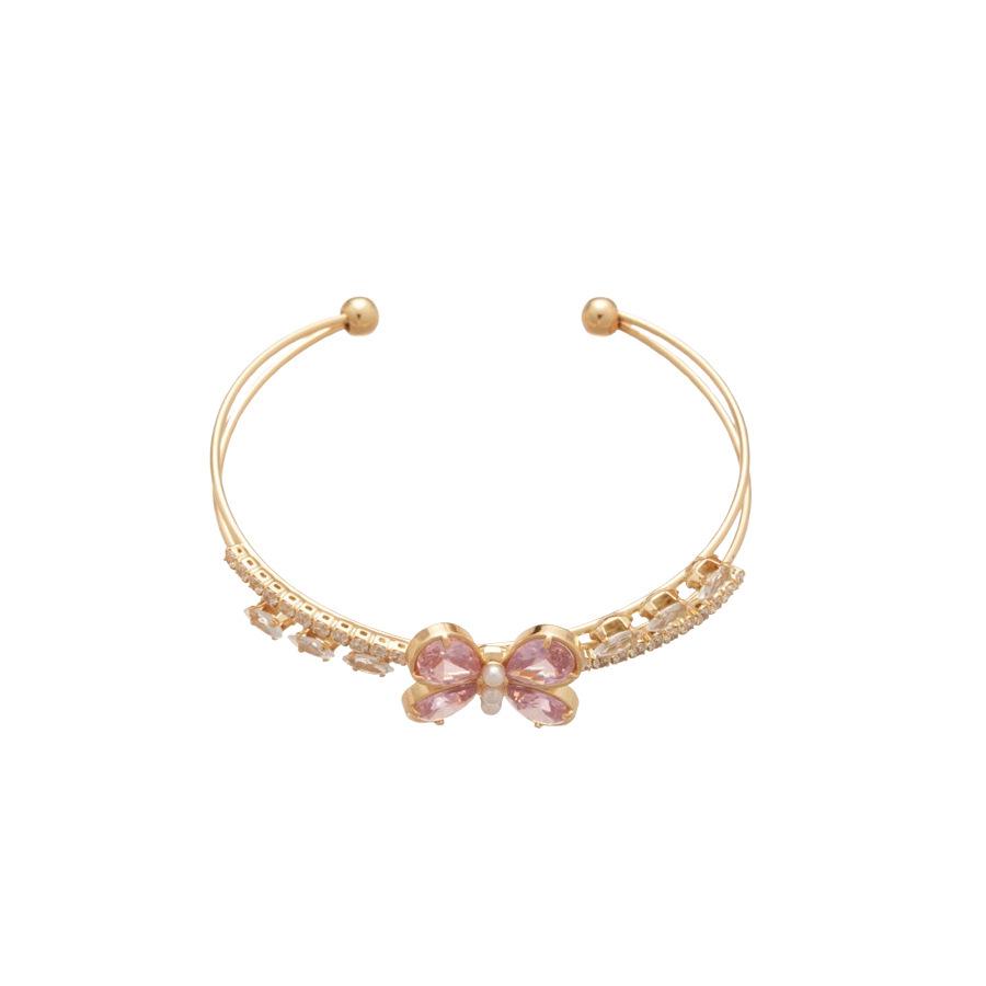 Exquisite French Butterfly Zircon Bracelet - Ultra-Sparkling Double Layer, Elegant & Light Luxury Women's Jewelry