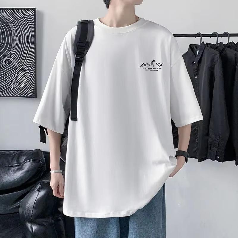 Large Cotton Men's Printed Short Sleeved T-shirt Summer Loose Pullover Harajuku My Body My Choice Printed Short Sleeved T-shirt