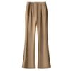 Women's High Waist Khaki Flare Pants - Slimming, Casual Drapey Style for Spring 2025