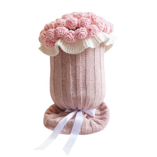 

Декоративная вязаная подушка-плед «Букет роз» для дивана, кровати, подарок на День святого Валентина, День матери, Рождество S