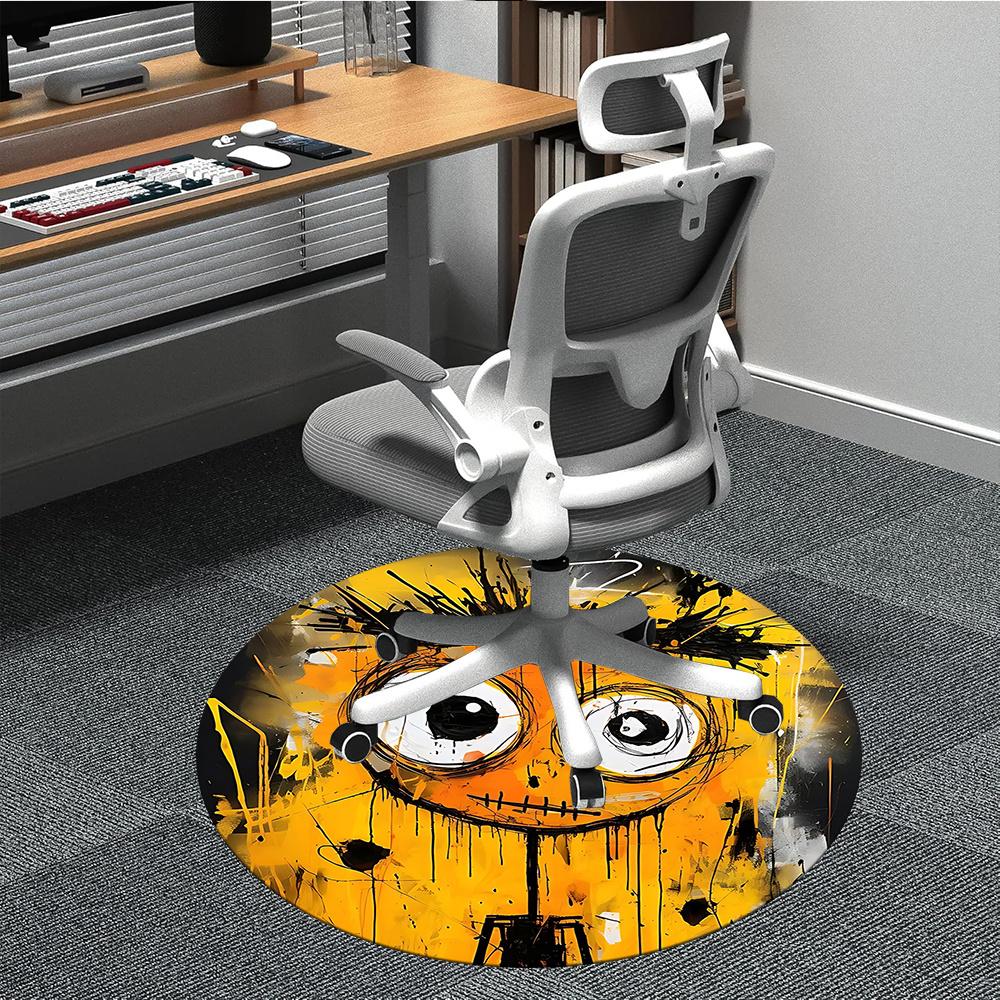 

1pc Graffiti Art Office Round Area Rug, Indoor Mat Suitable ForOffice, Under Office Chairs Bedroom Living Room Home Decor, Room Decot218 80cm by 80cm