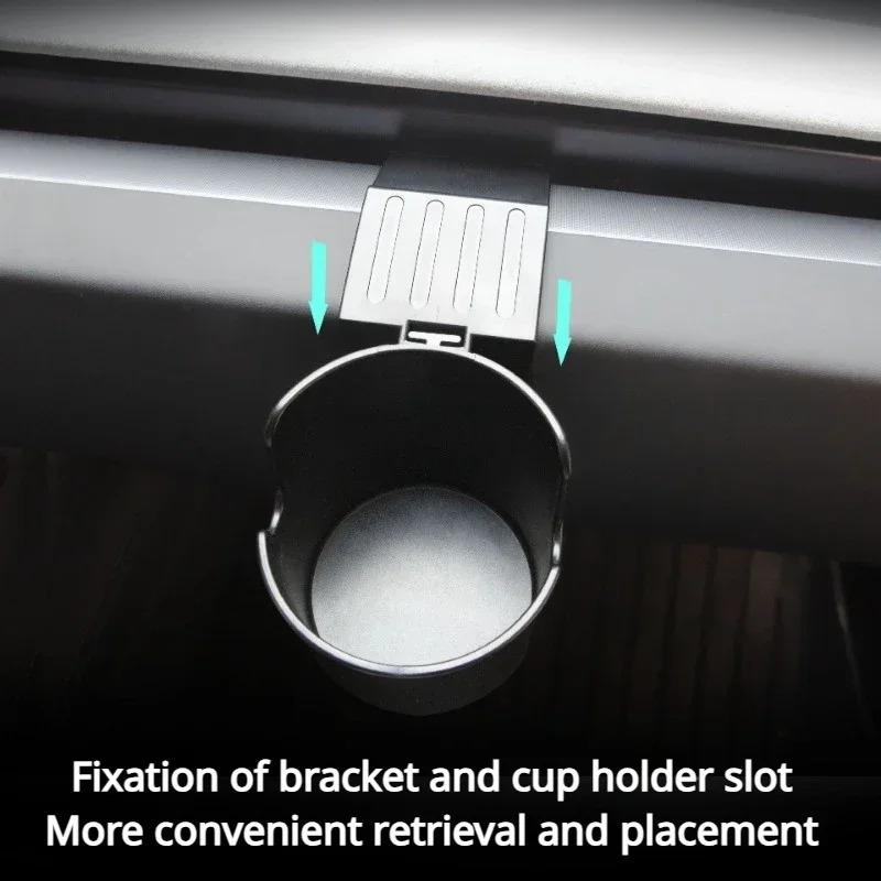 Dashboard Cup Holder For Tesla Model 3 Highland Model Y Juniper Phone Card Storage Organizer Dashboard Left ABS Car Accessories