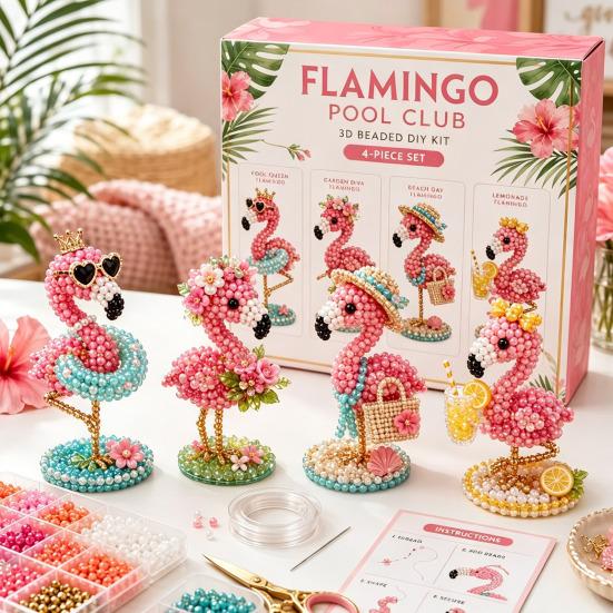 Kit per Artigianato con Perline 3D, Set per Creare Arte con Perline Fatto a Mano DIY, Mucche Carine, Uccelli, Funghi Kit di Perline per Principianti, Appassionati di Artigianato,