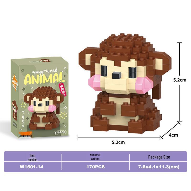 Lele Brothers Micro Building Blocks - Educational Small Animal Sets for Kids, Compatible with Lego, Boys' Toy Gifts