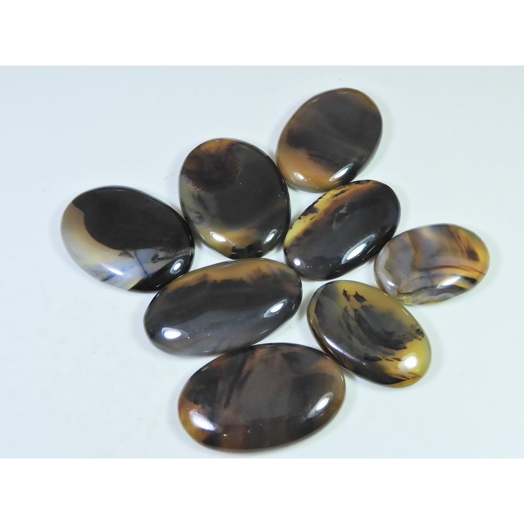 08Pcs Natural Montana Agate Oval Cabochon Loose Gemstone 276Cts. Lot C-490
