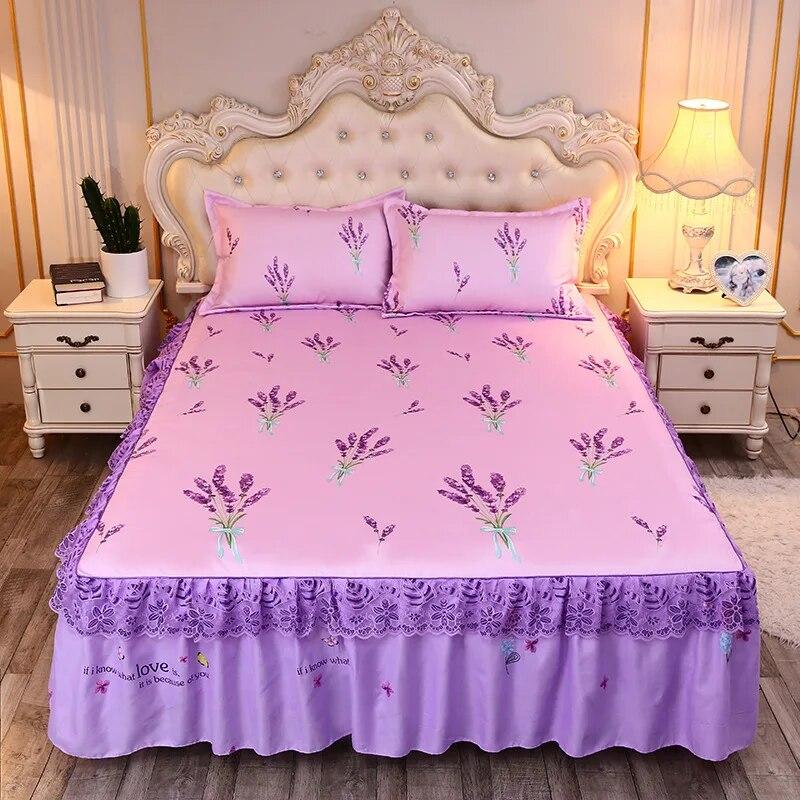 Summer Cool Mat Bed Skirt Princess Style Cute Bed Sheets Embroidered Sheets Fitted Bed Sheet Bedspreads Ice Mat Home Textiles