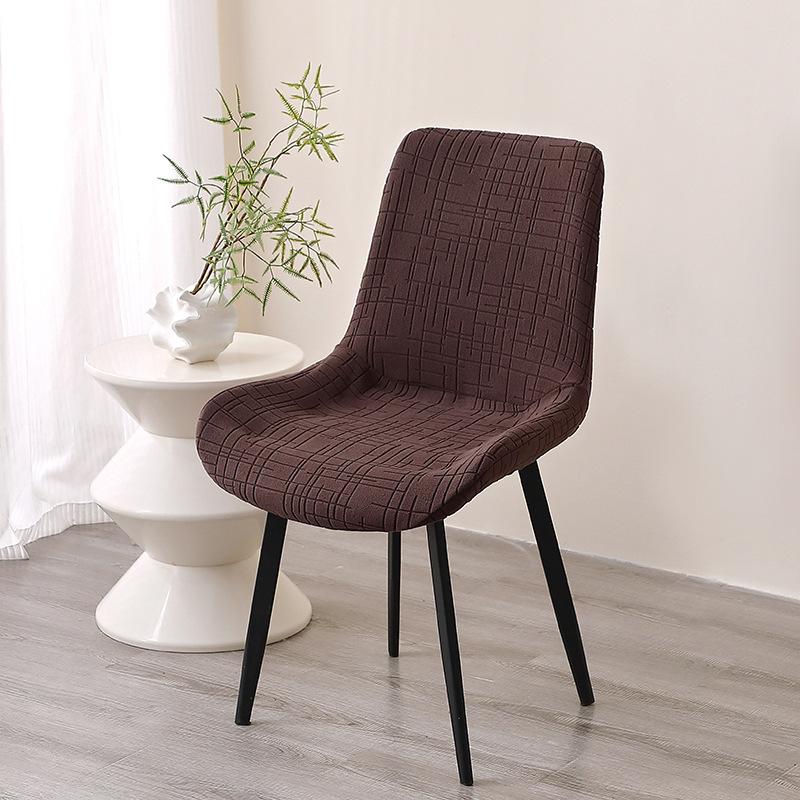 1pc Jacquard Stretch Curved Backrest Chair Covers  Household Chair Cover Restaurant Dust-proof Chairs Slipcovers