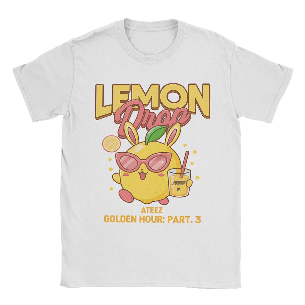 Graphic Printed Ateezed Lemon Drop 2025 Pop Music T Shirt for Men Women  100% Cotton Tee Shirt Short Sleeve Tops