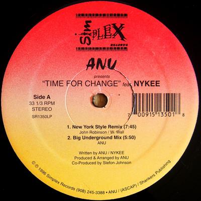 12inch Record ANU, NYKEE - Time For Change SR1350LP SIMPLEX 1996 Japan Dance & Electronica Used
