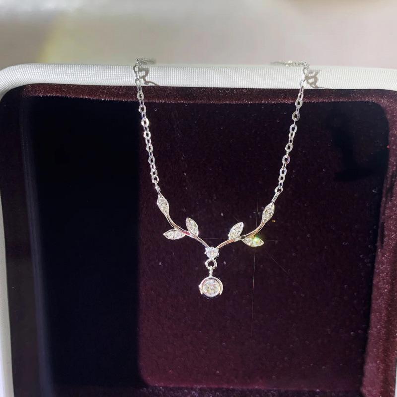 Leaf Antler Fairy Forest Necklace - Non-fading, Simple Korean Style for Women