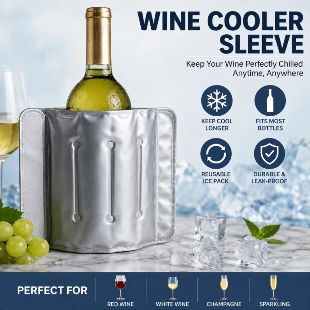 Reusable Insulated Wine Sleeve Refrigerant Gel Bottle Cooler Bag Rapid Gel Cooler Wrap  Barbecue