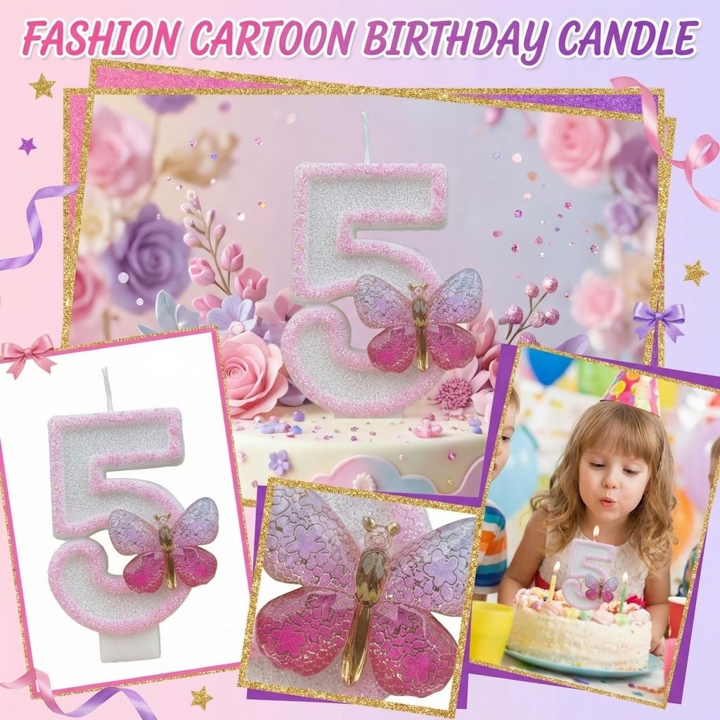 Fashion Cartoon Creative Birthday Candles Party Digital Candles